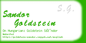 sandor goldstein business card